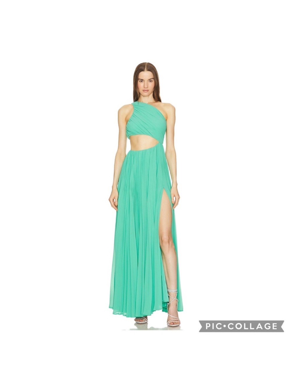 Michael Costello Mint Green Cutout Halter Maxi Dress